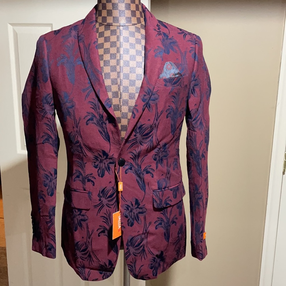 ♨️💯😎Tallia-Red Floral Print Blazer 36R NWT $350